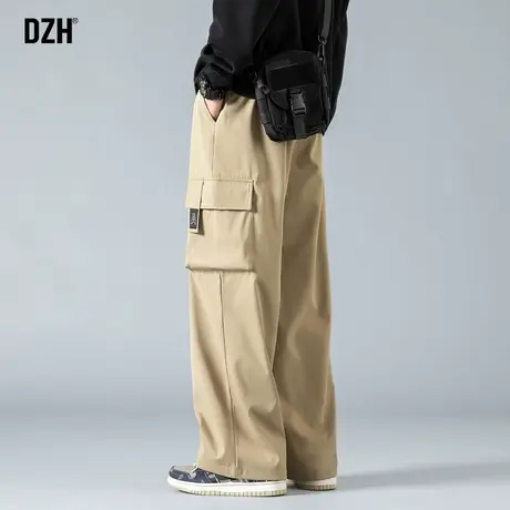 男士卡其色美式工装裤男秋季潮牌宽松裤子男款长裤2024新款直筒裤商品大图
