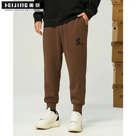黑劲大码长裤男秋季300斤胖子潮流宽松加肥加大字母刺绣休闲裤子商品大图