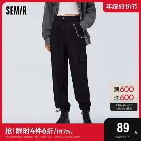 森马休闲裤女宽松束脚慢跑裤女士个性春季显瘦工装裤帅气盐系潮流商品大图