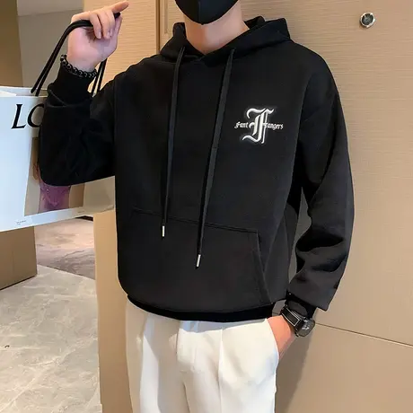 美式重磅连帽卫衣男秋季街头潮流宽松外套ins高级感学生套头上衣商品大图