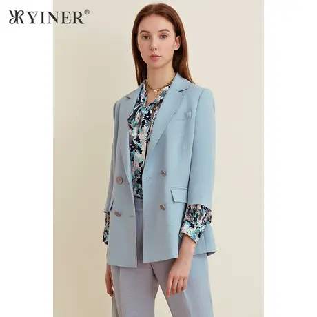 YINER音儿女装夏季休闲简约七分袖醋酸短外套商品大图