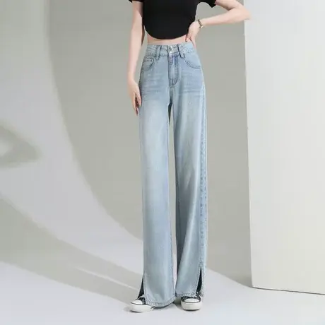 时尚气质阔腿牛仔裤商品大图