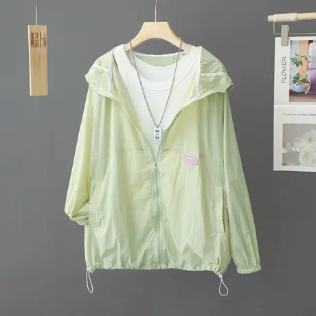 防晒衣女短款连帽宽松简外套防晒衫2023夏季新款长袖薄凉感防晒服图片