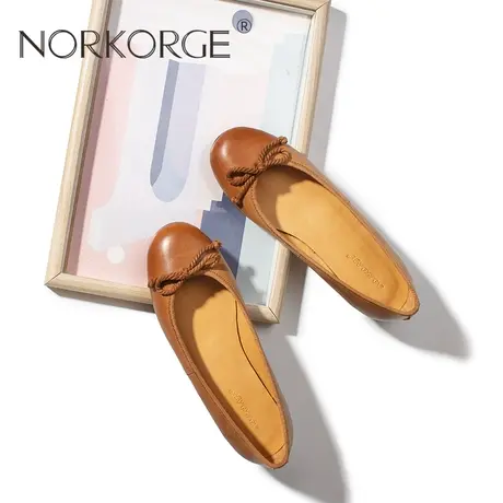 复古驼色时装单鞋商品大图