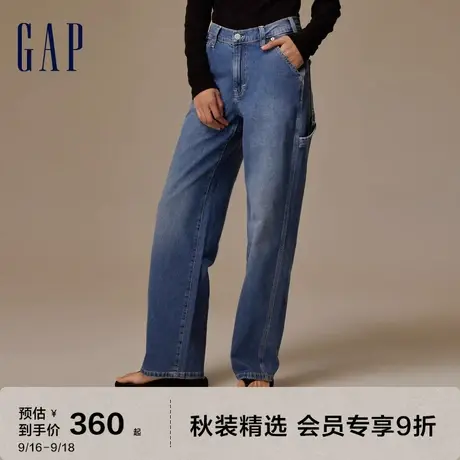 Gap女装秋季2023新款休闲宽松廓形工装裤牛仔裤852789时尚长裤图片