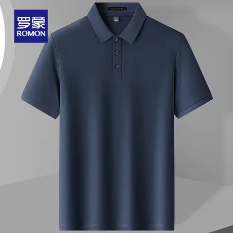 【7A抗菌】罗蒙桑蚕丝POLO衫男士夏季新款休闲百搭翻领男短袖t恤图片