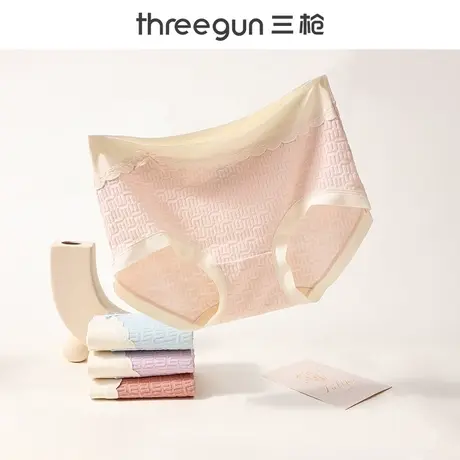 三枪女士抑菌内裤薄款透气舒适防夹臀少女生中腰三角短裤2023新款商品大图