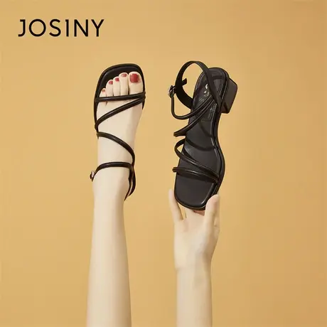 Josiny/卓诗尼踩屎感凉鞋女款2024新款春夏季外穿软底厚底平底鞋商品大图