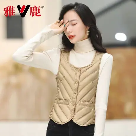 yaloo/雅鹿雅鹿羽绒马甲女短款保暖内穿秋冬白鸭绒(羽绒服饰)商品大图