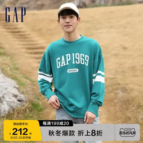 Gap男女装秋季新款LOGO法式圈织软卫衣602165运动学院风上衣商品大图