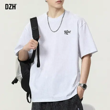 男士夏季新款短袖t恤男潮牌半袖体恤男款夏季学生休闲圆领上衣服商品大图