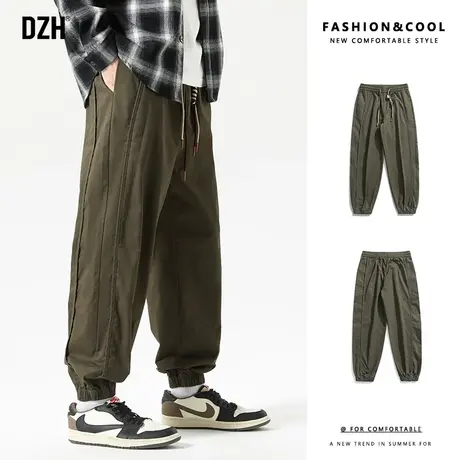 男士束脚休闲裤男秋季美式潮牌裤子男款2023年新款运动长裤宽松裤商品大图