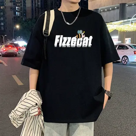 纯棉短袖t恤男2025新款夏季潮牌圆领半袖男生运动体恤衫大码上衣商品大图