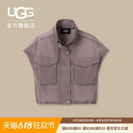 UGG夏季新款女士时尚舒适纯色立领扣子拉链款轻盈无袖上衣1167380图片