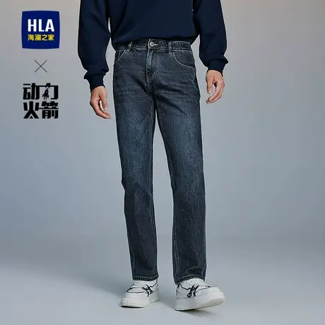 HLA/海澜之家动力火箭系列牛仔裤2025春秋新款微弹中腰上衣男商品大图