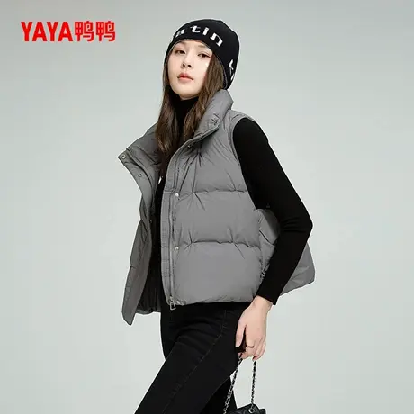 鸭鸭品牌2024年冬季新款羽绒服马甲女短款外穿高级感立领百搭马夹商品大图