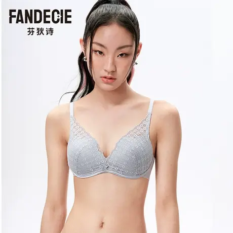 【花瓣杯】安莉芳outlets芬狄诗网格花朵蕾丝文胸厚款无钢圈内衣商品大图