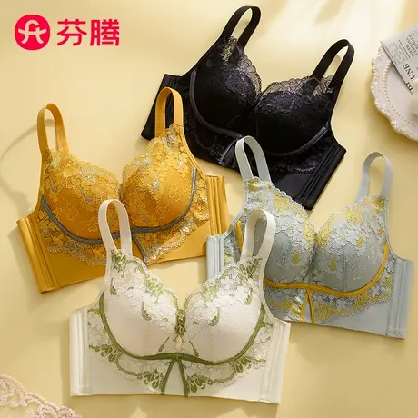 芬腾女士院线调整型矫正小胸聚拢蕾丝大胸显小防下垂文胸胸罩图片