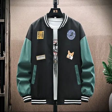 棒球服男春秋潮流外套宽松夹克潮牌ins青少年学生港风秋装上衣服商品大图