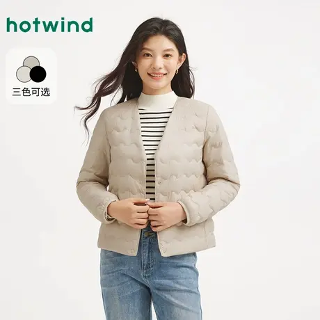 热风2025年冬季新款女士简洁羽绒服商品大图