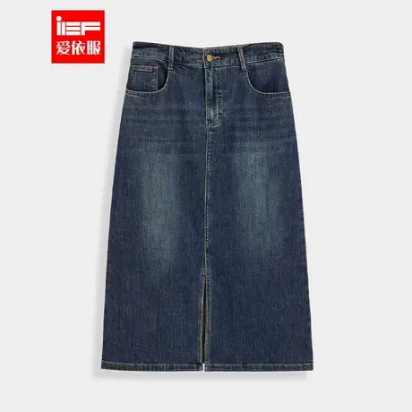 IEF/爱依服【大码女装】2025秋季新款港式复古通勤气质牛仔长包裙商品大图