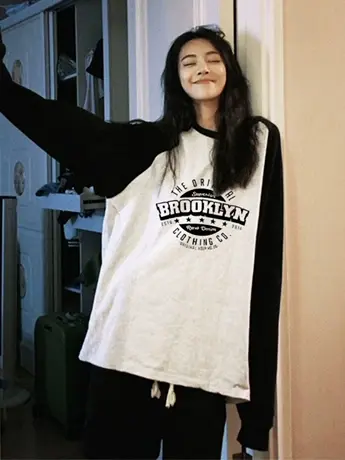 仿棉长袖t恤女2023新款春秋装冬季内搭打底衫小众设计感欧货上衣图片