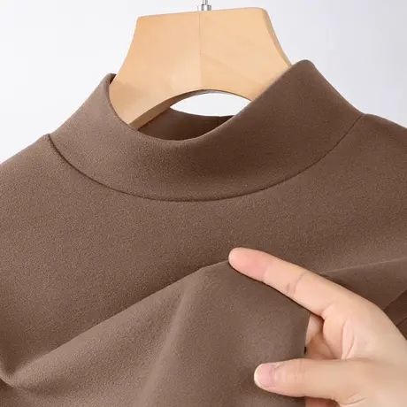 真维斯LIFE德绒半高领打底衫2023新款女秋冬气质高级感内搭上衣女图片