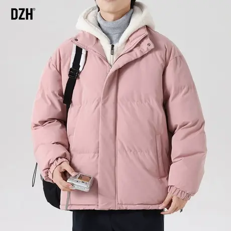 情侣假两件棉服男士冬季加绒加厚百搭棉衣学生外套2023新款面包服商品大图