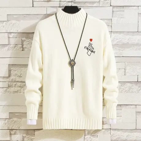 高领毛衣男宽松韩版潮流个性针织衫新款2023爆款秋冬季厚款毛线衣商品大图