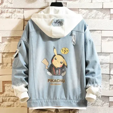 牛仔外套男春秋季韩版潮流情侣休闲褂子假两件上衣服早秋男士夹克商品大图