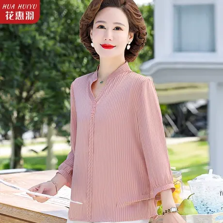 母亲节衣服中老年女夏装上衣50中年女士洋气小衫妈妈春装2023新款商品大图