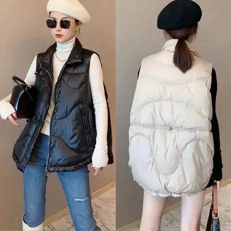 2023年秋冬季新款羽绒棉马甲女加厚短款无袖棉衣外穿坎肩背心马夹商品大图