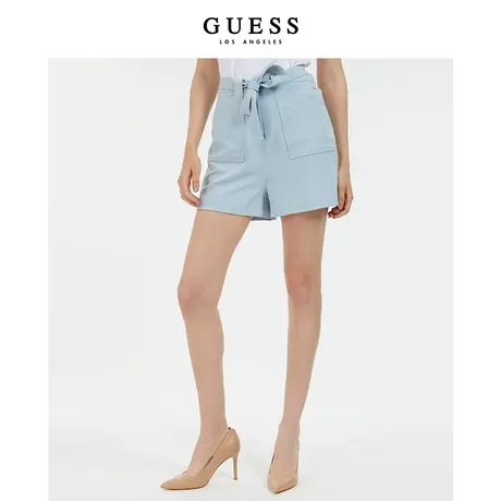 【38上新季】GUESS 女士时尚复古高腰纯色系腰带显瘦休闲短裤商品大图