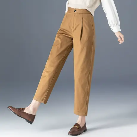 高腰休闲裤女2023新款春夏女裤小个子九分裤春季西装裤萝卜哈伦裤商品大图