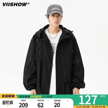 VIISHOW黑武士美式潮牌冲锋夹克外套男春秋宽松户外登山机能风夹商品大图