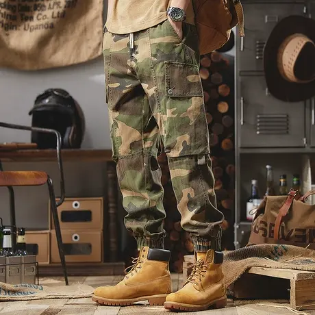 Modi Nick/摩帝尼克男士迷彩裤工装军旅百搭工装裤宽松直筒束脚裤商品大图