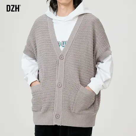 男生开衫针织衫男短袖秋冬外穿V领毛衣男款2024新款休闲线衣百搭商品大图