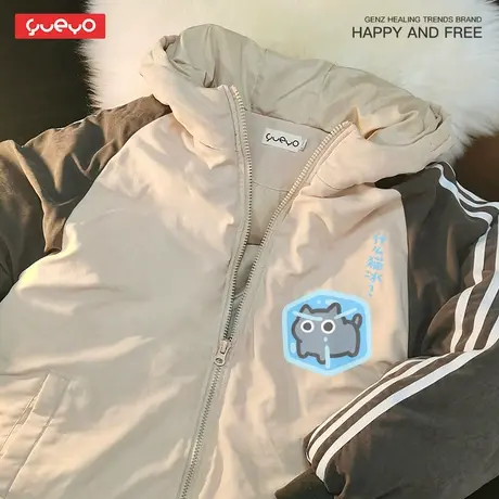 悦游 什么猫冰 韩版潮牌棉服宽松面包服外套ins男潮流图片
