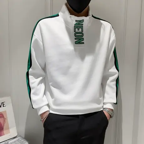 高领卫衣男士高级感痞帅上衣服秋装网红学生百搭潮牌ins痞帅外套商品大图