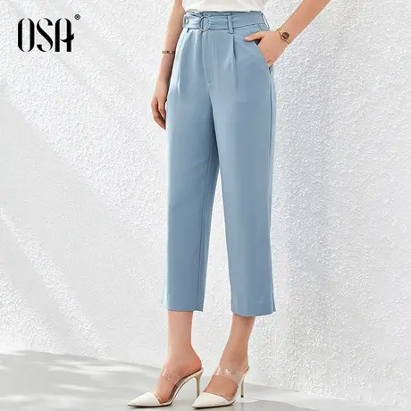 OSA高腰西裤垂感直筒裤女士宽松休闲裤2021新款夏季显瘦九分裤子商品大图