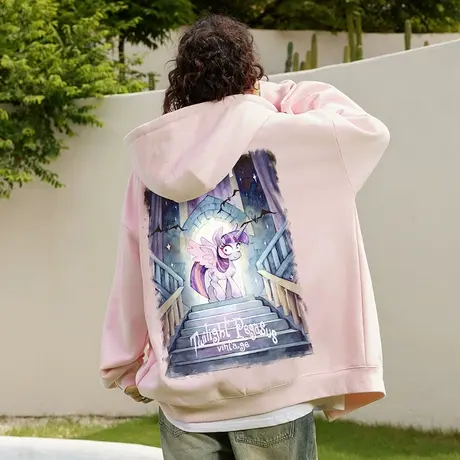 Nuthink美式潮牌卡通开衫卫衣男潮潮流宽松加绒保暖情侣外套春季商品大图