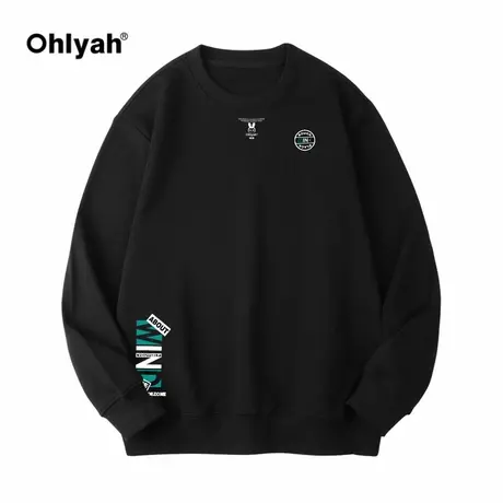 Ohlyah圆领卫衣男秋季美式高街卫衣男生潮牌新款潮流长袖情侣外套商品大图