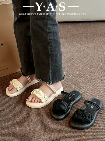 两穿凉鞋女2024夏季新款仙女风踩屎感厚底外穿拖鞋罗马沙滩凉拖鞋商品大图