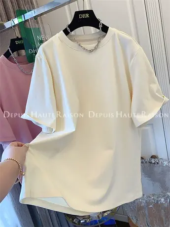 今年流行宽松短袖内搭打底衫T恤漂亮上衣女装小众2024春夏季新款商品大图