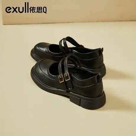 依思q法式玛丽珍鞋2024春秋新款英伦风jk小皮鞋淑女配裙子鞋子女图片