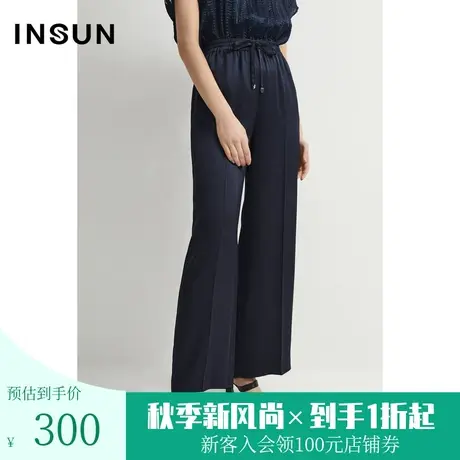 恩裳夏季时尚透气垂感夏日醋酸舒适百搭休闲裤女图片