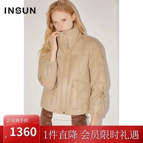 恩裳COVER冬2022绵羊皮工装风大口袋休闲保暖白鸭绒羽绒皮草商品大图