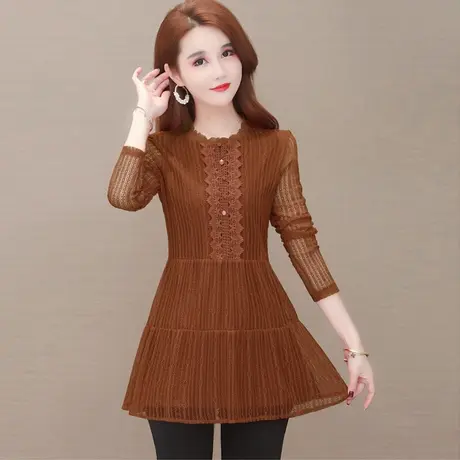 今年流行爆款上衣女装2023年春季新款时尚减龄大码蕾丝衫打底衫女商品大图