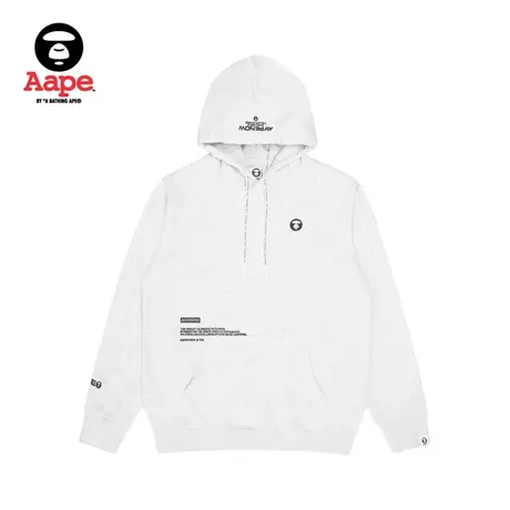 Aape旗舰店男装秋冬猿颜徽章字母印花抽绳简约连帽卫衣3885XAJ商品大图