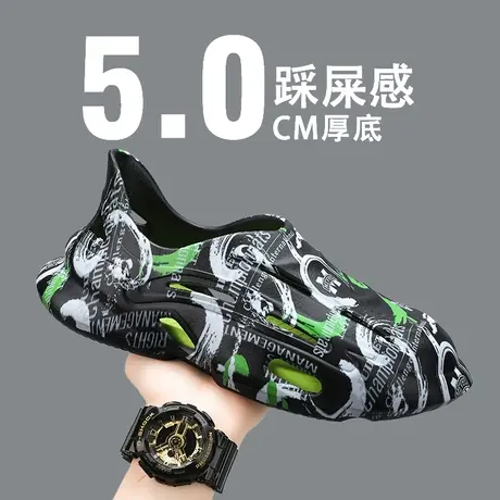 雨鞋男款夏季雨凉鞋男士钓鱼厨房工作胶鞋防滑厨师水鞋户外防水鞋商品大图